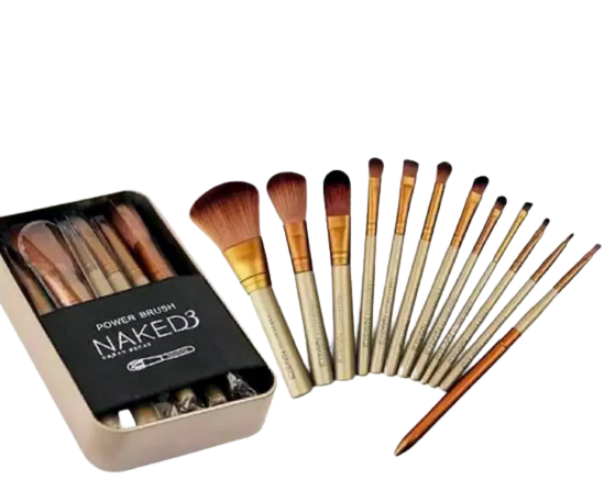 Naked 3 Makeup Brush Set 12 pcs with box