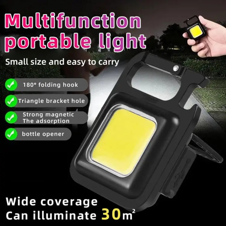 Multifunctional Mini USB Pocket Flashlight Rechargeable Flashlight COB Work Light LED Keychains For Outdoor Camping Fishing